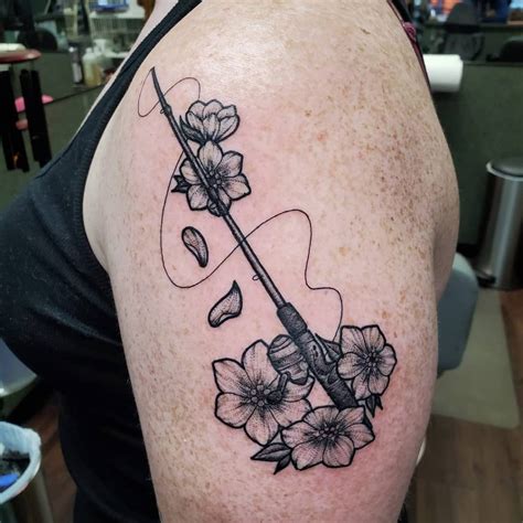 best fishing tattoos|fishing rod with bobber tattoo.